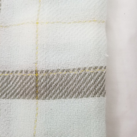 Plaid Blanket Scarf Lightweight Aqua Gold Grey New - Picture 4 of 5